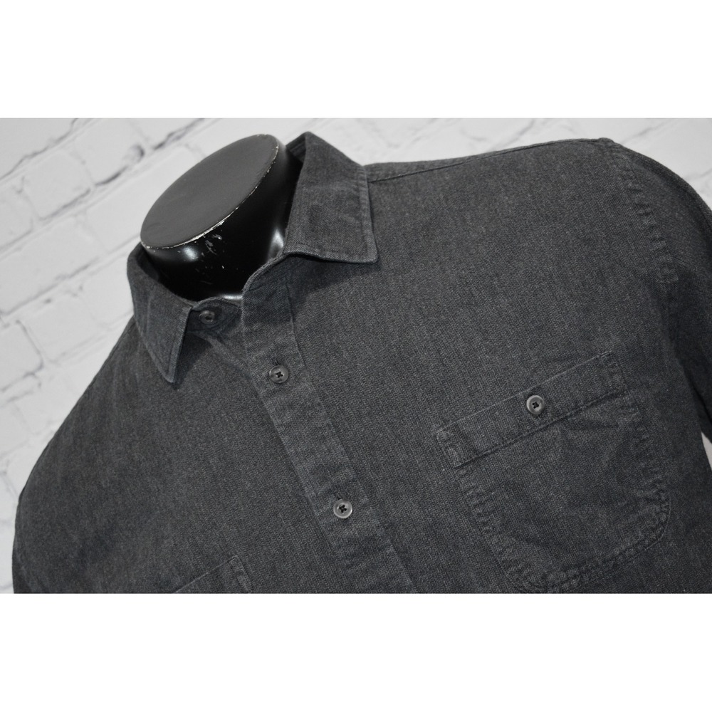 UNTUCKit Button Down Mens XXL 2XL Charcoal Grey Herringbone Flannel Long Sleeve - Picture 1 of 7